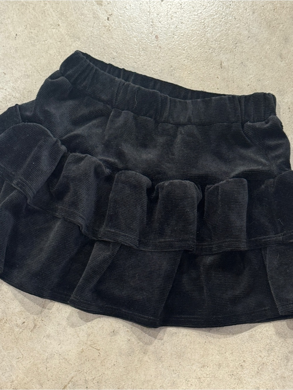 Tweenstyle Black Ruffled Corduroy Skirt for Kids